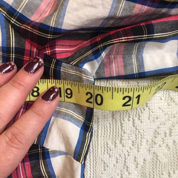 J. Crew factory ruffle color plaid tartan top - Picture 7 of 10